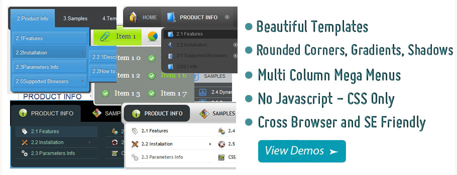 Css Menu No Slide Demo