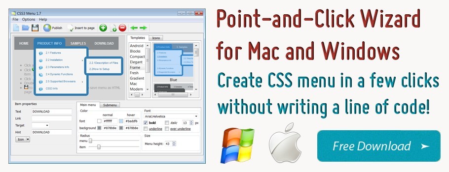Table Sub Menu Css Download